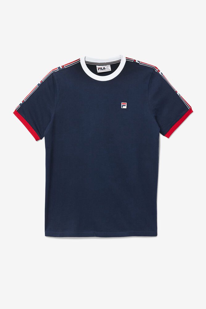 Fila T-Shirt Mens Navy - Zale - Philippines 4860573-LW